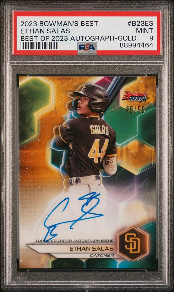 2023 Bowman's Best Best Of 2023 Autographs B23es Ethan Salas Gold PSA 9