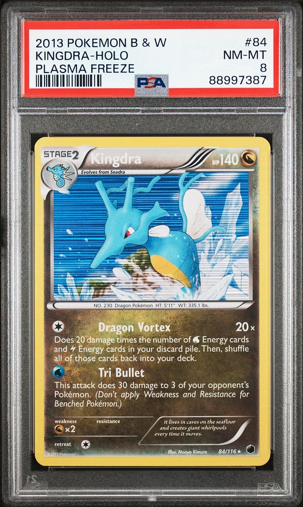 2013 Pokemon Black & White Plasma Freeze 84 Kingdra PSA 8