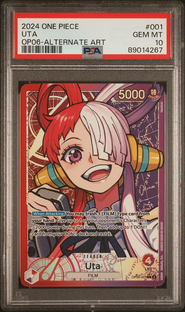 2024 One Piece Wings Of The Captain 001 Uta Alternate Art PSA 10