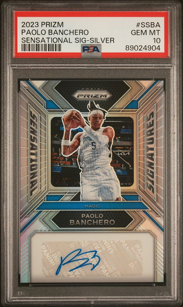 2023 Panini Prizm Sensational Signatures Ssba Paolo Banchero Silver PSA 10