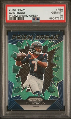 2023 Panini Prizm Prizm Break Pb6 Cj Stroud Green Prizm PSA