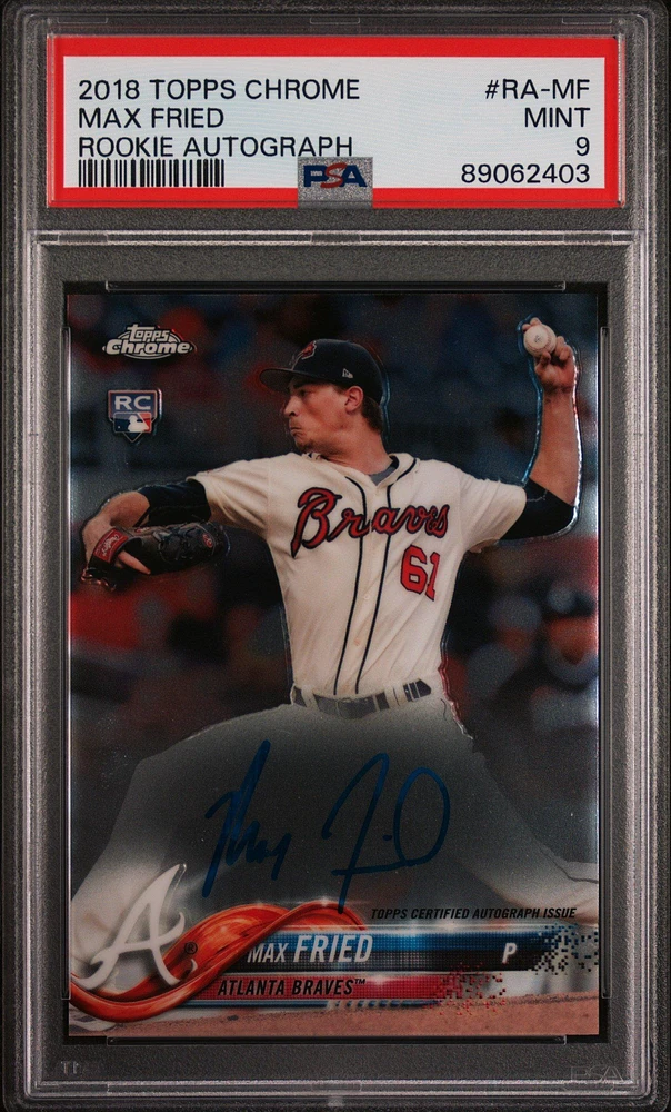 2018 Topps Chrome Rookie Autograph Ra-mf Max Fried PSA 9