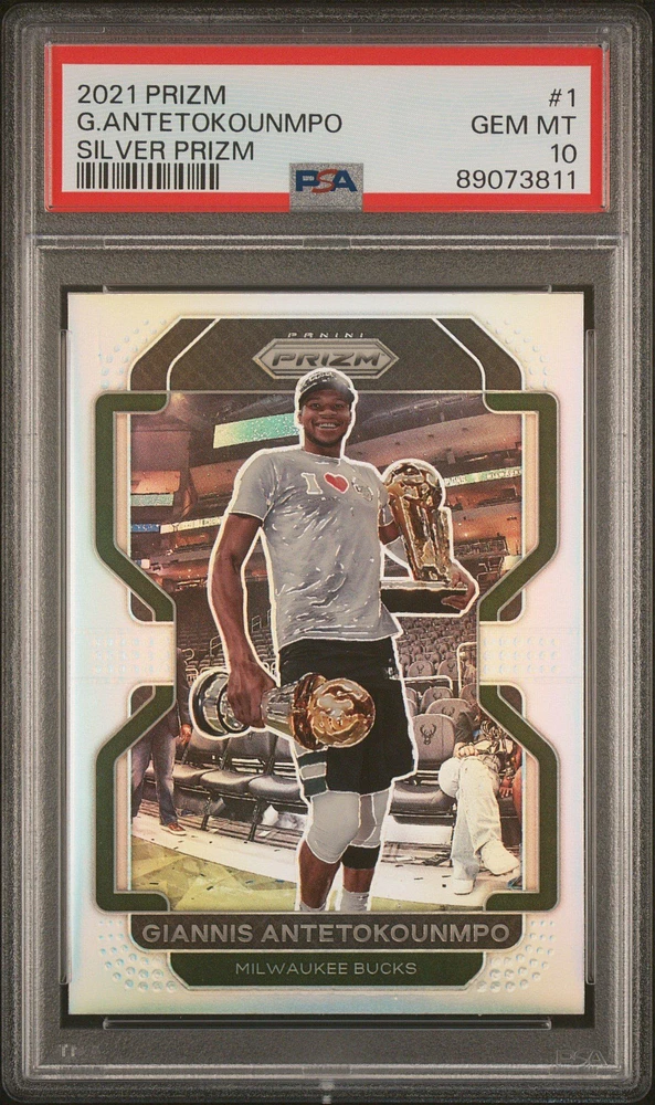 2021 Panini Prizm 1 Giannis Antetokounmpo Silver Prizm PSA 10