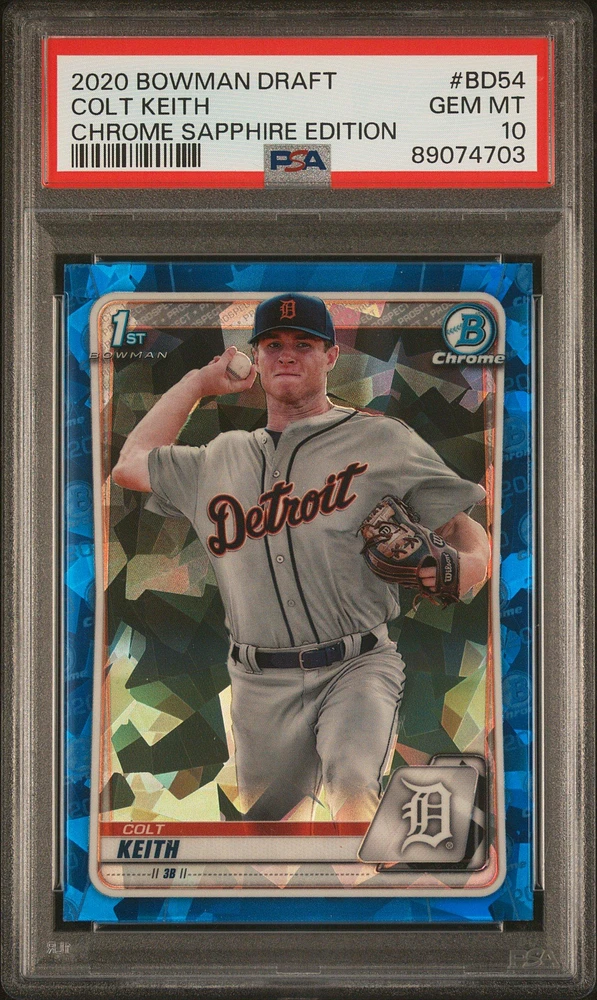 2020 Bowman Draft Chrome Sapphire Edition Bd54 Colt Keith PSA 10