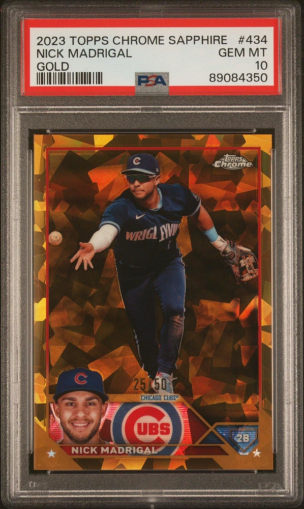 2023 Topps Chrome Sapphire 434 Nick Madrigal Gold PSA 10