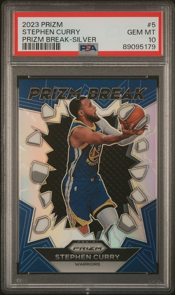 2023 Panini Prizm Prizm Break 5 Stephen Curry Silver Prizm PSA 10