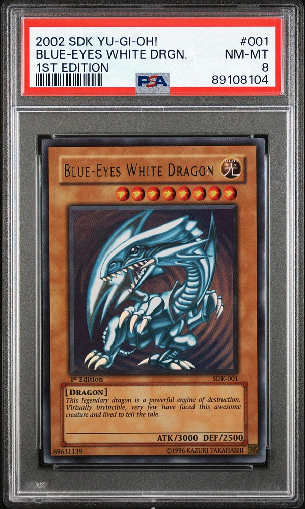 2002 Yu-gi-oh! Starter Deck: Kaiba 001 Blue-eyes White Dragon 1st Edition PSA 8