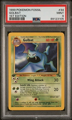 1999 Pokemon Fossil 34 Golbat PSA 9