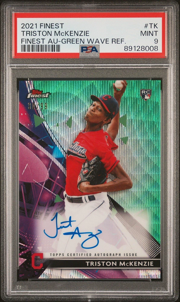 2021 Topps Finest Finest Autographs Tk Triston Mckenzie PSA 9