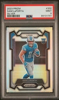 2023 Panini Prizm 332 Sam Laporta Silver PSA 9