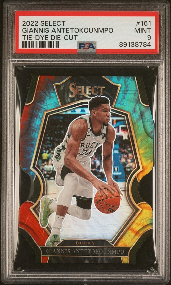 2022 Panini Select 161 Giannis Antetokounmpo Tie-dye Die-cut PSA 9