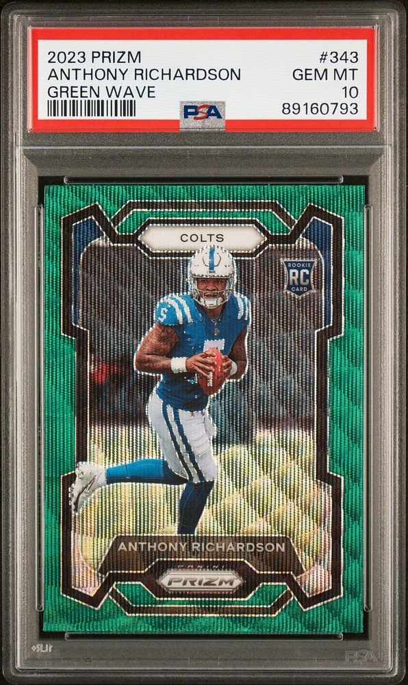 2023 Panini Prizm 343 Anthony Richardson Green Wave PSA
