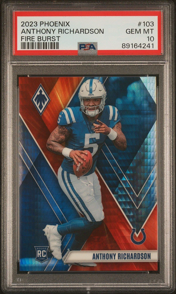 2023 Panini Phoenix 103 Anthony Richardson Fire Burst PSA 10