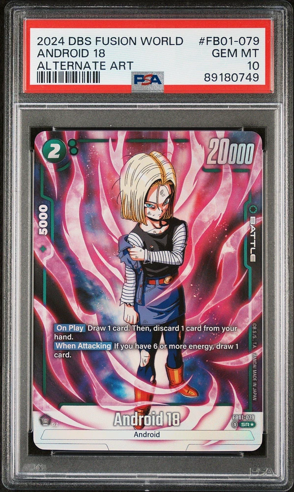 2024 Dragon Ball Super Card Game Fusion World Awakened Pulse Fb01- Android 18 Alternate Art PSA 10