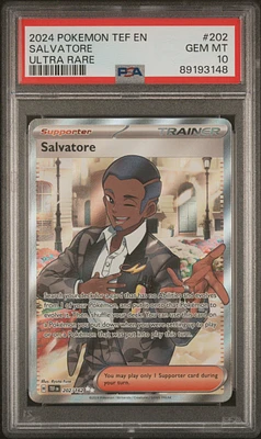 2024 Pokemon Tef En-temporal Forces 202 Salvatore Ultra Rare PSA 10