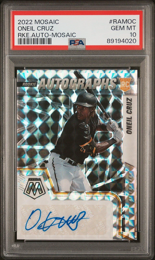 2022 Panini Mosaic Rookie Autographs Ramoc Oneil Cruz PSA 10