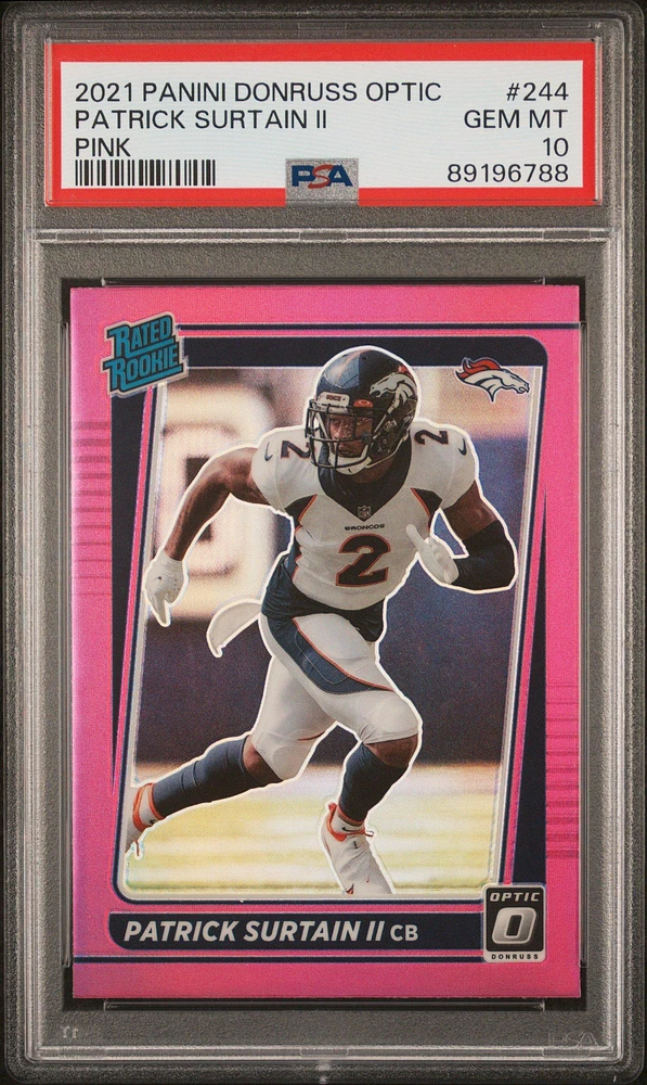 2021 Panini Donruss Optic 244 Patrick Surtain Ii Pink PSA 10