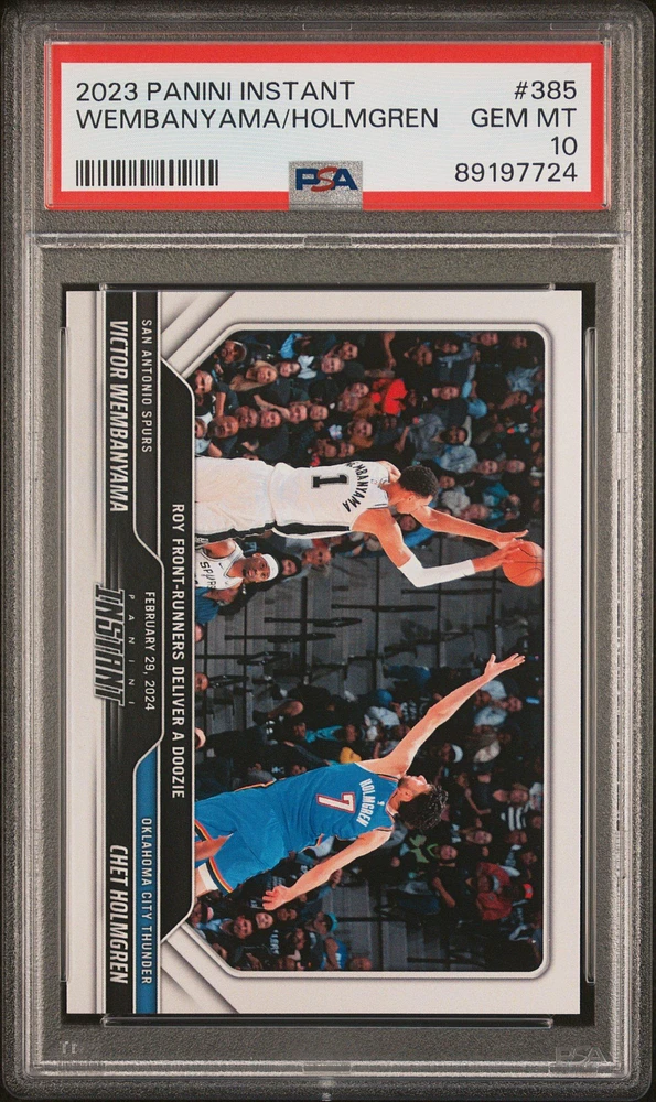 2023 Panini Instant 385 Chet Holmgren\victor Wembanyama PSA 10
