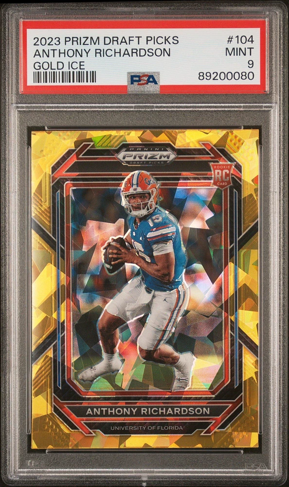 2023 Panini Prizm Draft Picks 104 Anthony Richardson Gold Ice PSA
