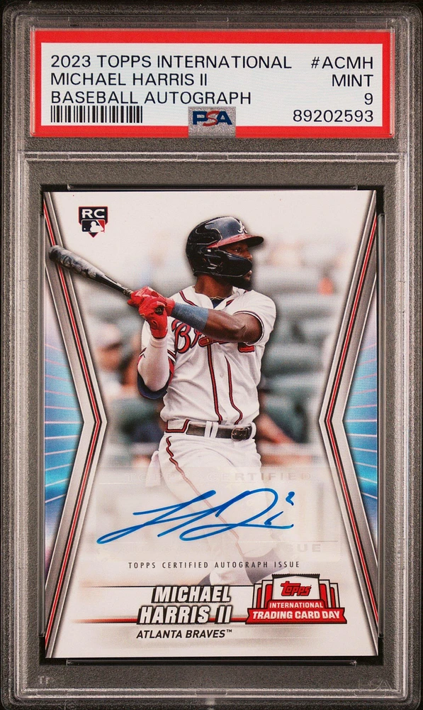 2023 Topps International Trading Card Day Baseball Autographs Acmh Michael Harris Ii PSA 9