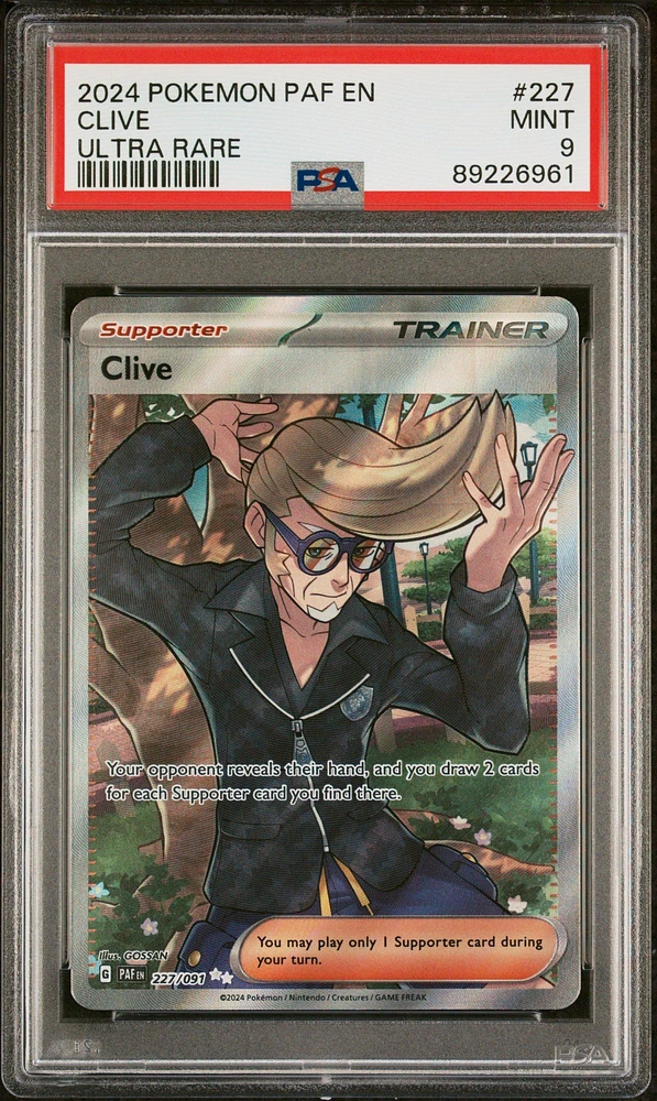 2024 Pokemon Paf En-paldean Fates 227 Clive Ultra Rare PSA