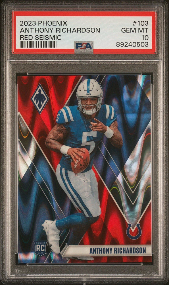 2023 Panini Phoenix 103 Anthony Richardson Red Seismic PSA 10