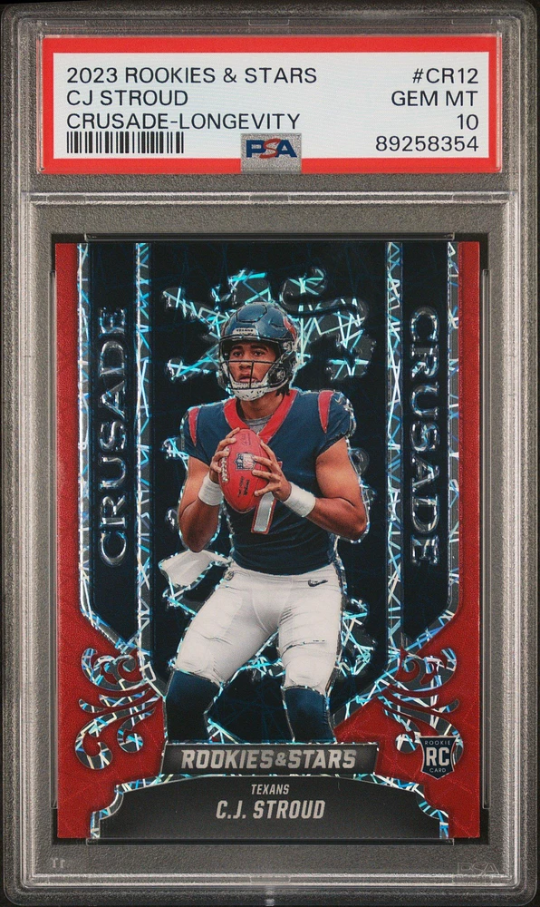 2023 Panini Rookies & Stars Crusade Cr12 Cj Stroud Longevity PSA 10