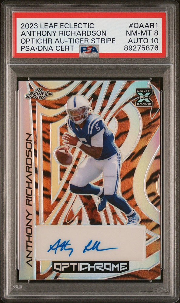 2023 Leaf Eclectic Optichrome Autographs Oaar1 Anthony Richardson PSA 8