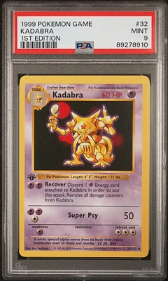 1999 Pokemon Game 32 Kadabra 1st Edition PSA 9
