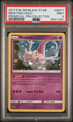 2017 Pokemon Sm Black Star Promo Sm77 Mewtwo PSA 9