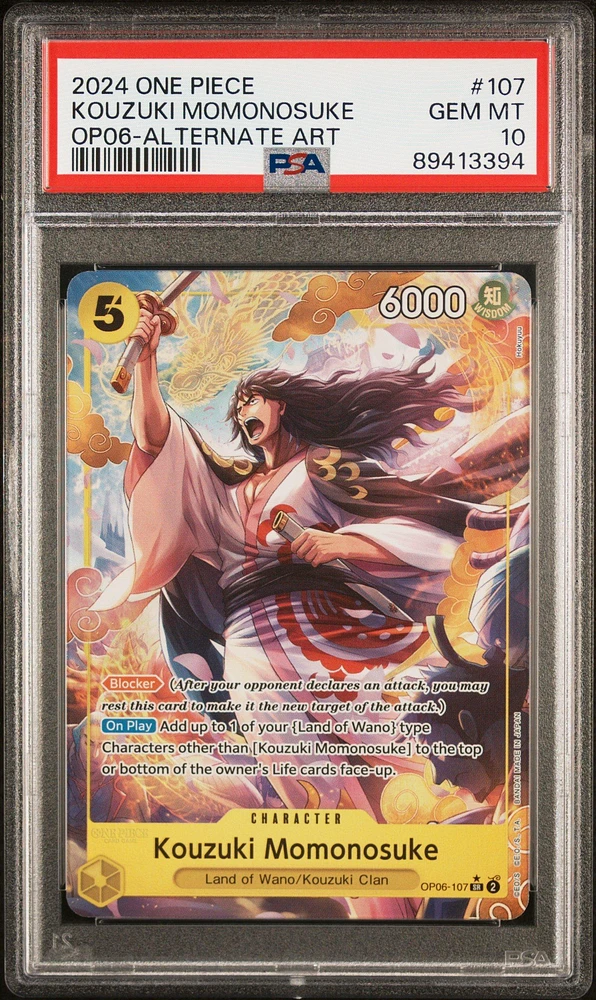 2024 One Piece Wings Of The Captain 107 Kozuki Momonosuke Alternate Art PSA 10