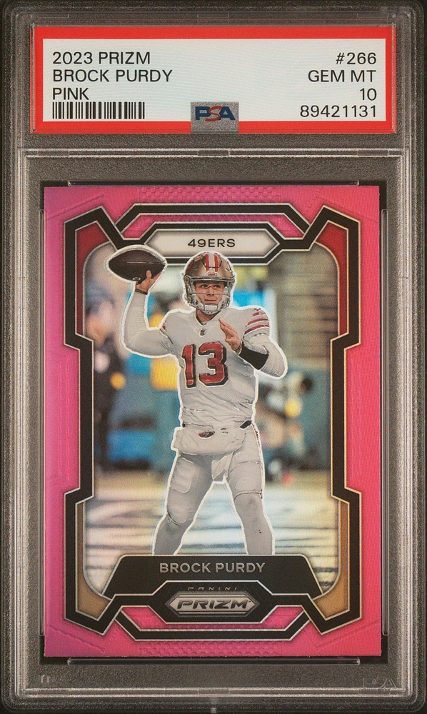 2023 Panini Prizm 266 Brock Purdy Pink Prizm PSA 10
