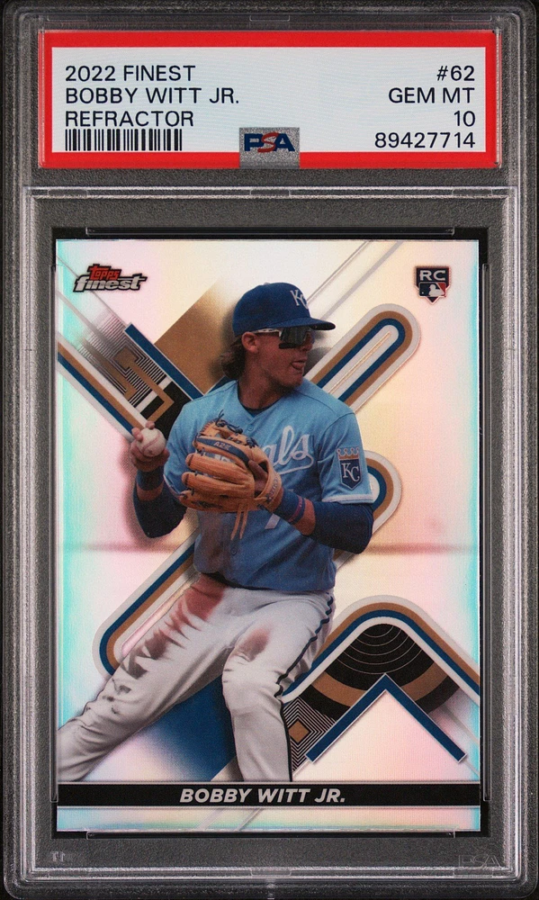 2022 Topps Finest 62 Bobby Witt Jr. Refractor PSA 10