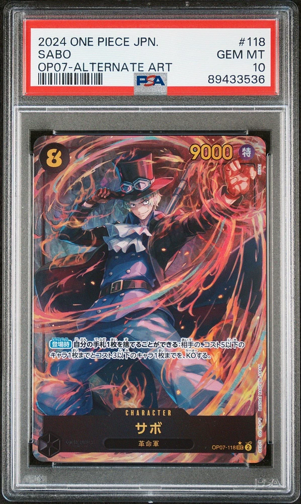 2024 One Piece Japanese 500 Years In The Future 118 Sabo Alternate Art PSA 10