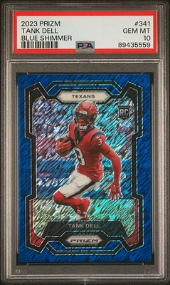 2023 Panini Prizm 341 Tank Dell Blue Shimmer PSA 10