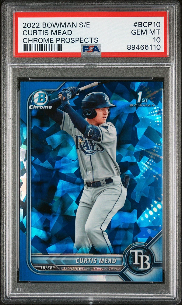 2022 Bowman Sapphire Edition Chrome Prospects Bcp10 Curtis Mead PSA 10