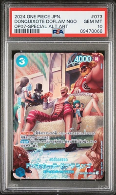 2024 One Piece Japanese Op07-500 Years In The Future 073 Donquixote Doflamingo Special Alternate Art PSA 10