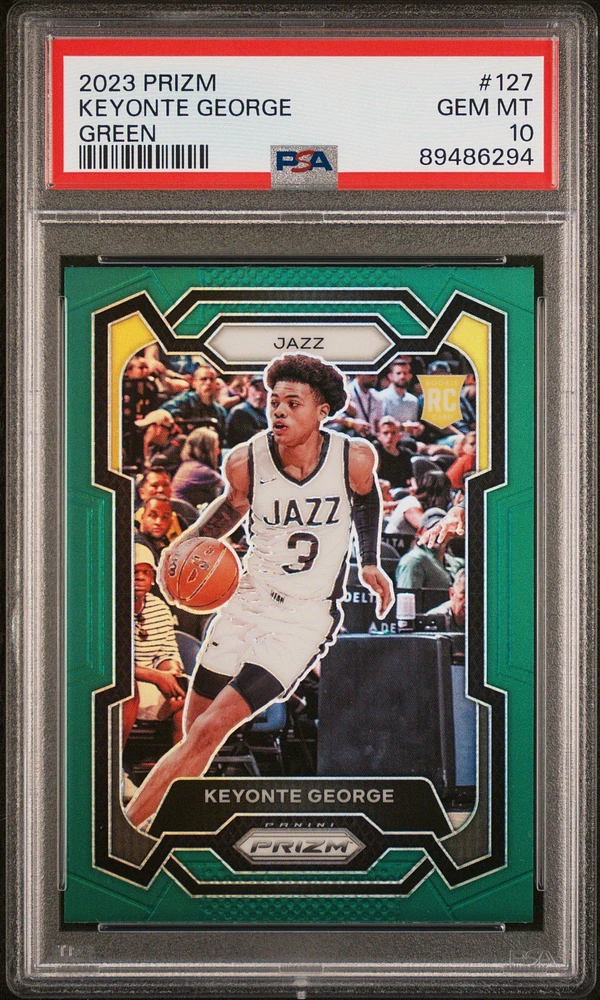 2023 Panini Prizm 127 Keyonte George Green Prizm PSA 10