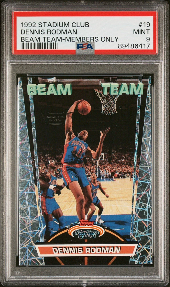 1992 Stadium Club Beam Team 19 Dennis Rodman Members Only PSA 9
