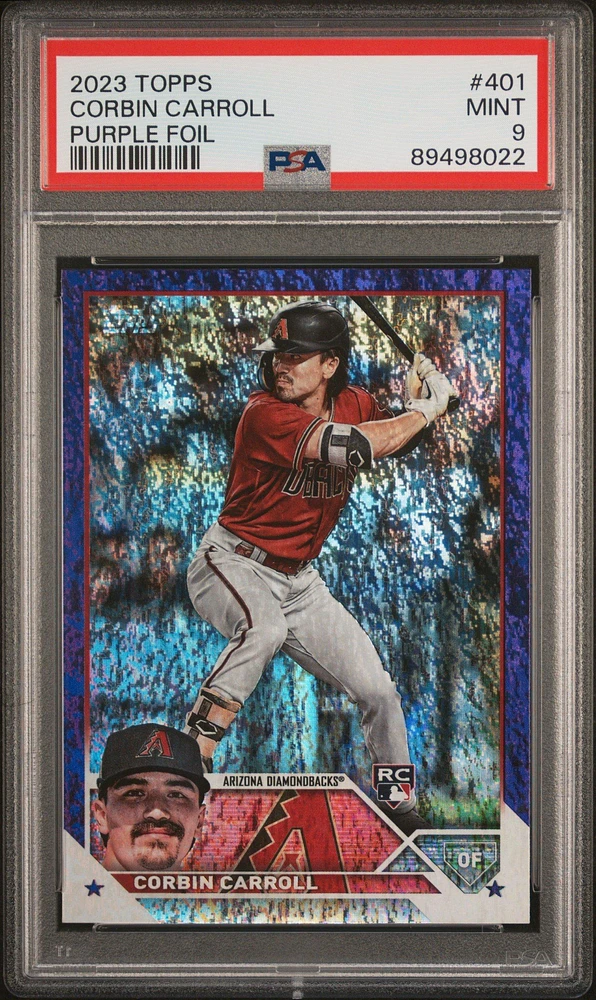 2023 Topps 401 Corbin Carroll Purple Foil PSA 9