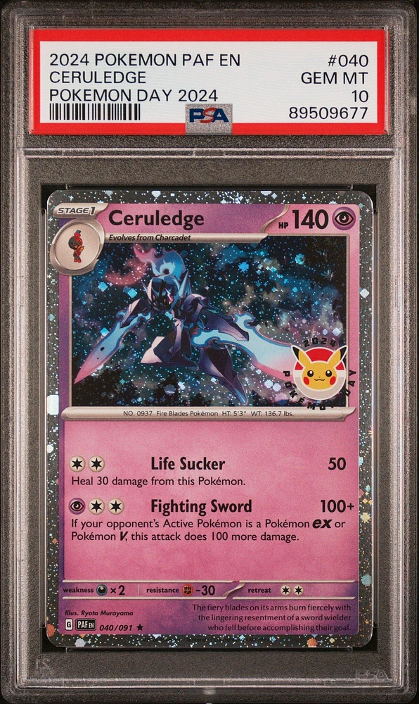 2024 Pokemon Paf En-paldean Fates 040 Ceruledge PSA 10