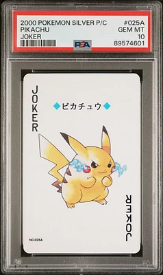 2000 Pokemon Silver Version Playing Cards 025a Pikachu Joker PSA 10