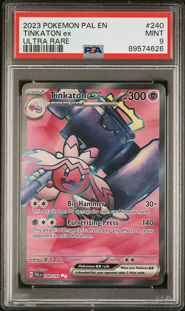 2023 Pokemon Pal En-paldea Evolved 240 Tinkaton Ex PSA 9