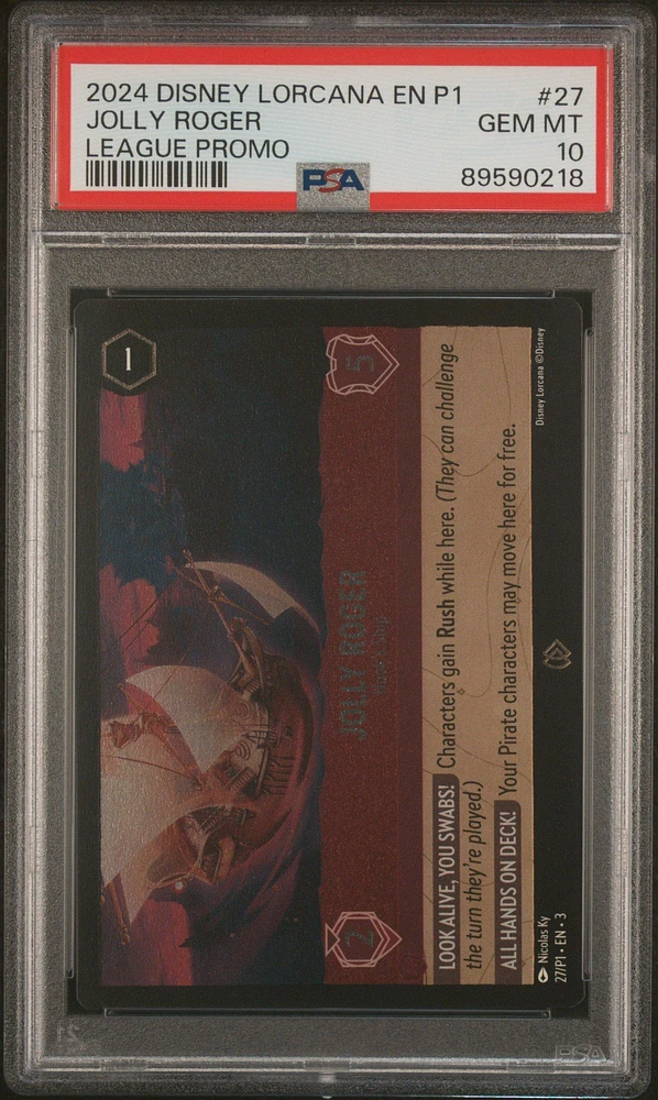 2024 Disney Lorcana En P1-promo 27 Jolly Roger PSA 10