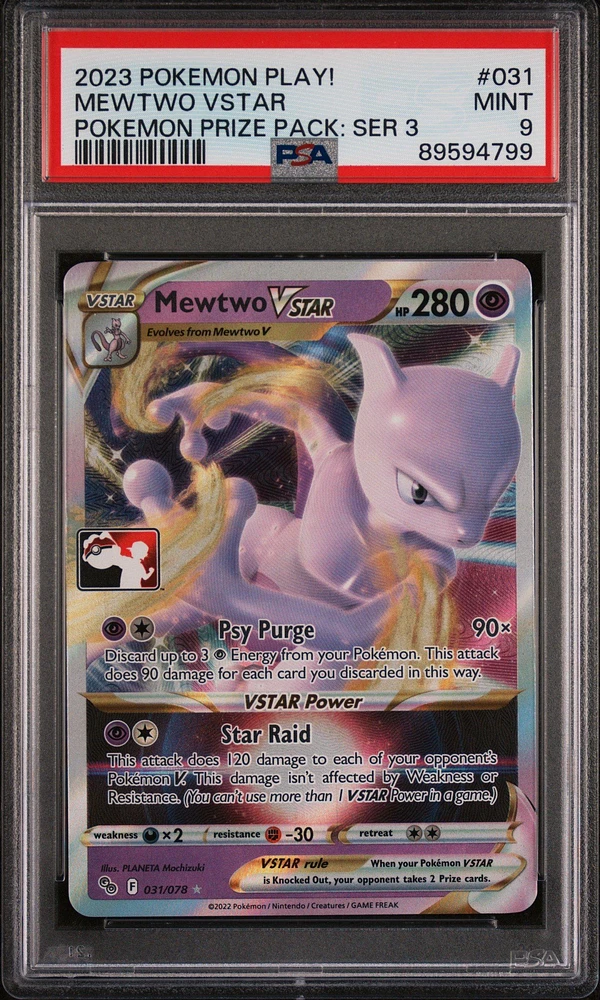2023 Pokemon Play! Pokemon Prize Pack: Series 3 031 Mewtwo Vstar PSA 9