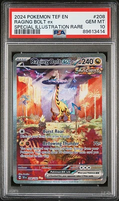 2024 Pokemon Tef En-temporal Forces 208 Raging Bolt Ex PSA 10