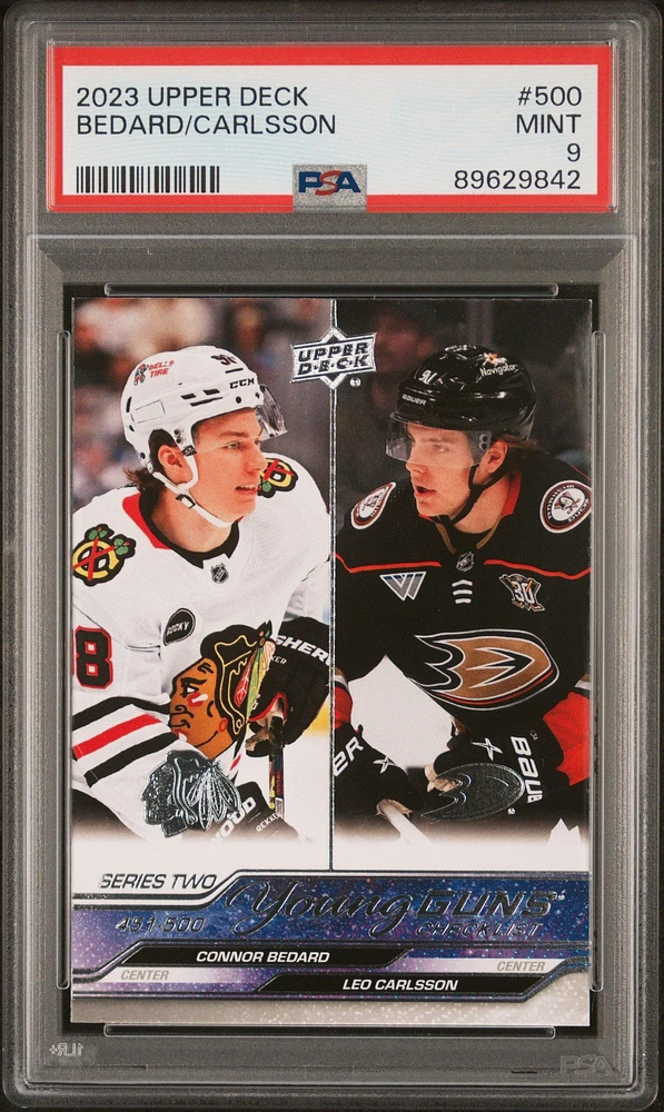 2023 Upper Deck 500 Bedard/carlsson PSA 9