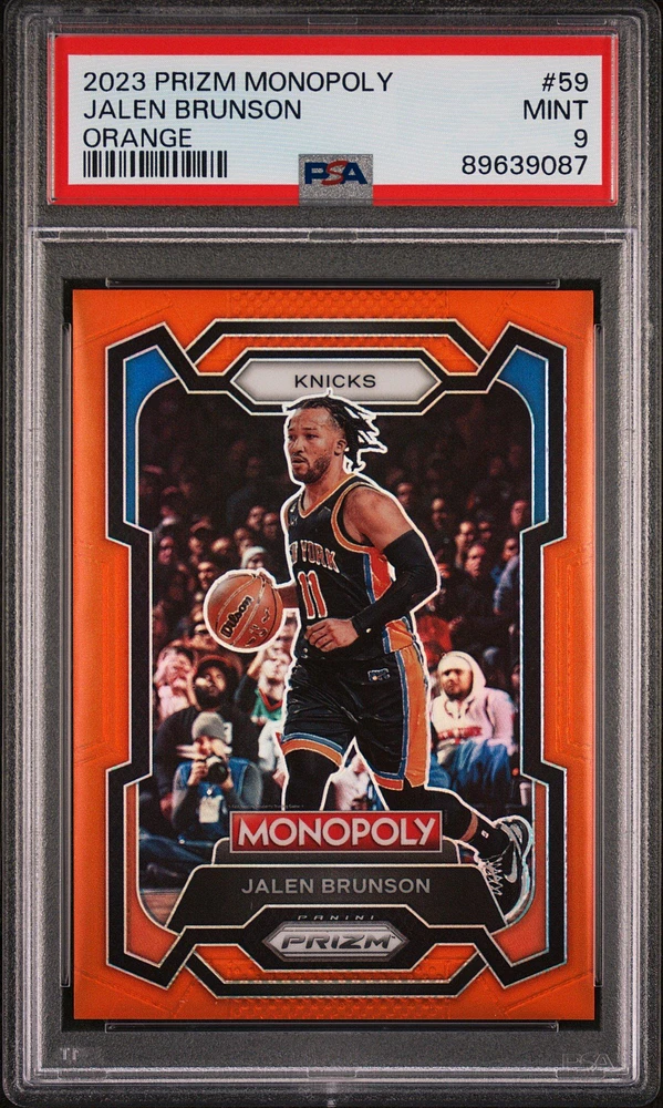2023 Panini Prizm Monopoly 59 Jalen Brunson Orange PSA 9