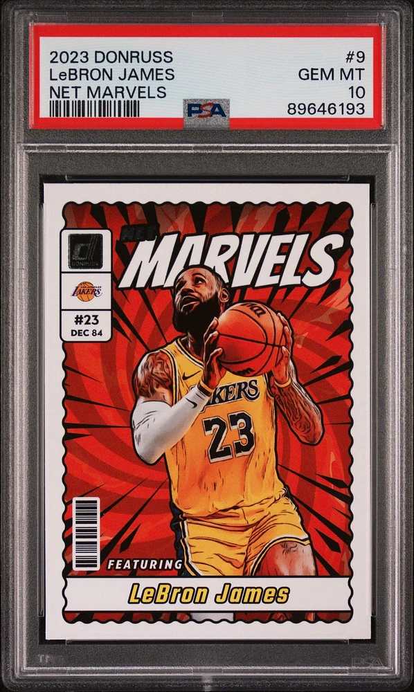 2023 Panini Donruss Net Marvels 9 Lebron James PSA 10