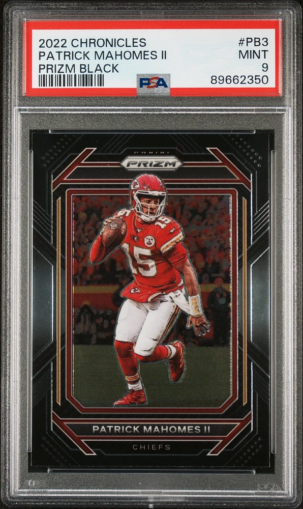 2022 Panini Chronicles Prizm Black Pb3 Patrick Mahomes Ii PSA 9